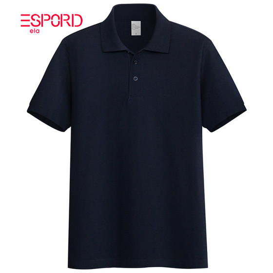 Cotton POLO shirt men's short-sleeved lapel T-shirt summer pearl cotton dad custom work clothes black t-shirt