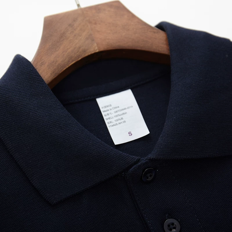Cotton polo, black T-shirt for work, custom-made