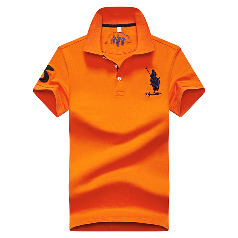 Orange 8635Embroidery label Polo shirt man Lapel Short sleeve T-shirt middle age Have leadership T Compassionate business affairs Dad Costume summer Paul's shirt