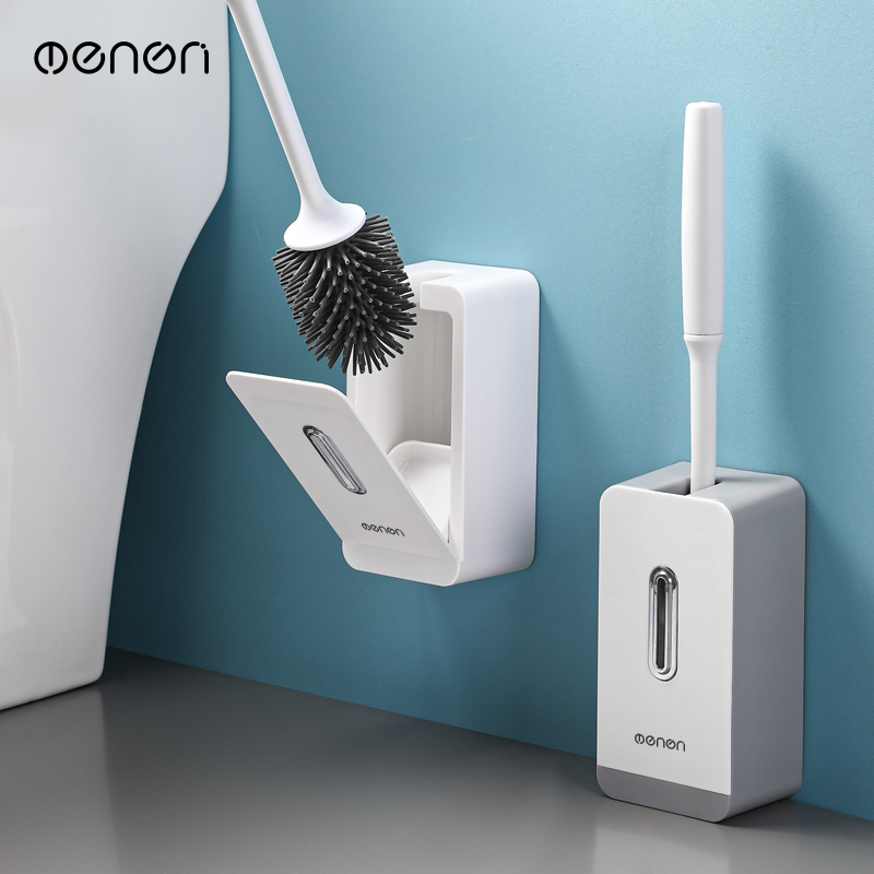 Toilet brush no dead end home type wash toilet silicone brush hanging wall type wall hanging artifact cleaning bathroom set