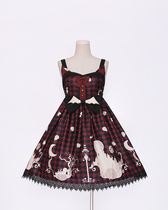  (B Product Sale)L336 Original lolita Black Cat Halloween Lingge printing jsk sundress