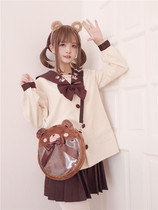 (To Alice) J446 Original Cat and Bear Kindergarten Sailor Top