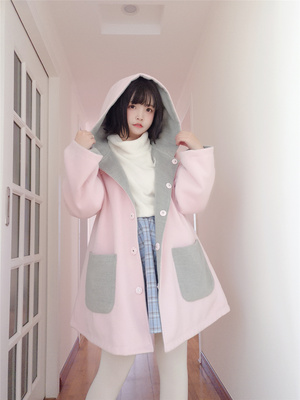 taobao agent [To Alice] C441518 Original reverse sweetheart contrasting color on both sides of hair woolen jacket