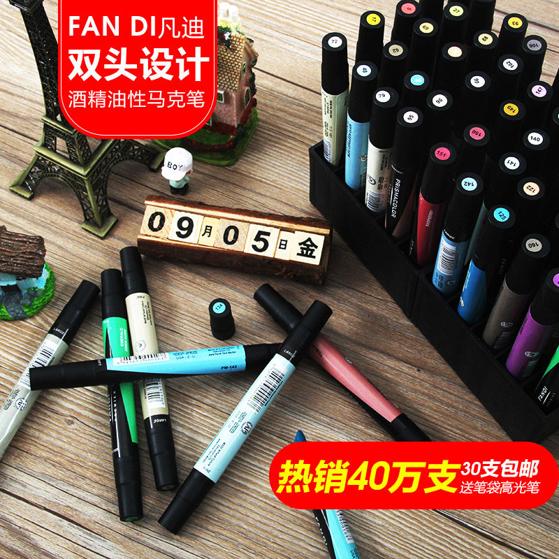 FANDI Fandi three generations of Mike pen oily alcohol students hand-painted design cartoon trifr mark single self-selection