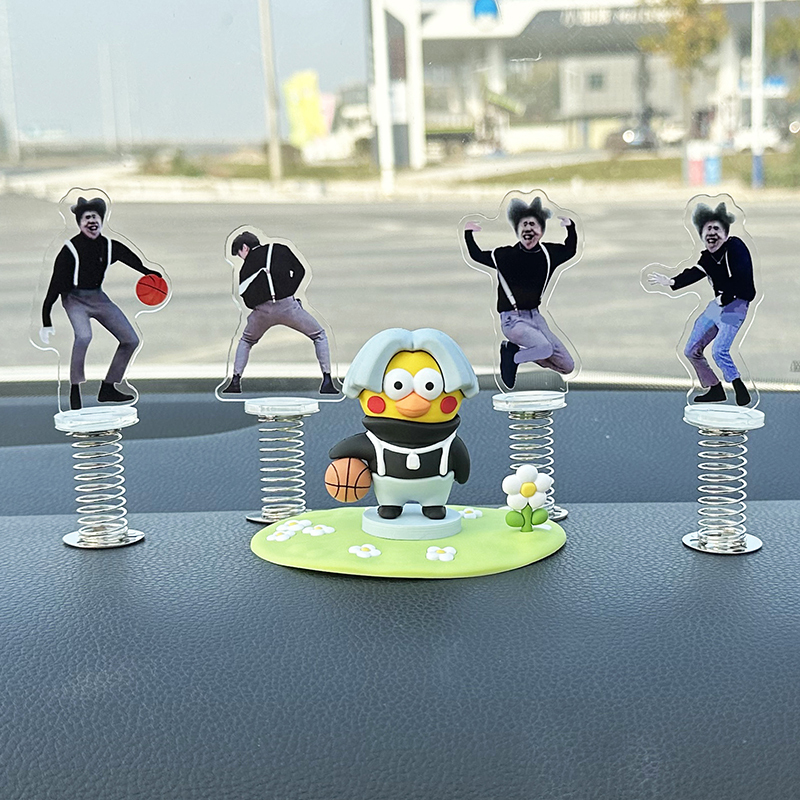 Car Interior Decoration Chicken You Are so Beautiful Spring Doll Car Ornament Little Black Character Prank Figurine Car Dashboard Decoration