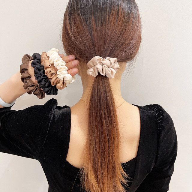 Temperament simple French satin small intestine hair ring women's versatile high-end hair tie high ponytail ແຖບຢາງພາລາເກົາຫຼີ