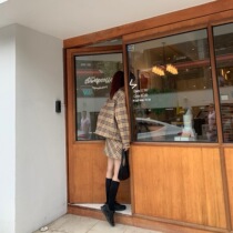 halo lala retro party retro plaid skirt 2021 new high-waisted thin skirt