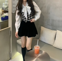 Your home spicy hot halo lala thousands of gold percentile winter clothing black high waist 100 hitch velvet half body dress umbrella dress