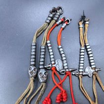 Tibetan text play hand-made re-engraved cold iron counter beads accessories corpse Tuolin five-strand pestle knife beads accessories