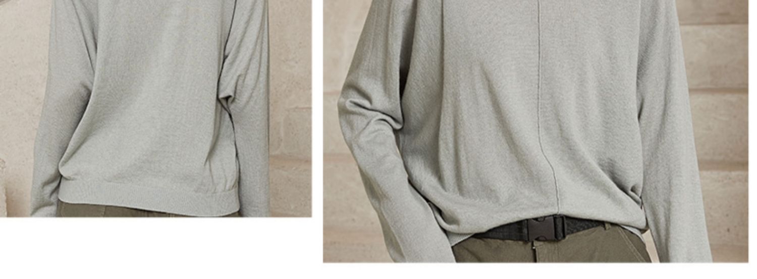 Áo len cổ lọ của Zhu có tay áo len rộng tay áo len dài tay thanh lịch nữ mùa thu đông 2019 mới - Đan Cardigan áo kiểu nữ đẹp tuổi 40