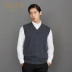Zhu của Fangyuan 2018 mùa thu và mùa đông mới len vest vest nam V-Cổ kinh doanh bình thường đáy knit vest Dệt kim Vest