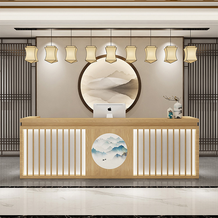 Minimalist modern imitation marble cashier's counter high-end hotel atmospheric creativity bar Atmospheric Creativity Bar Counter receptionist Reception