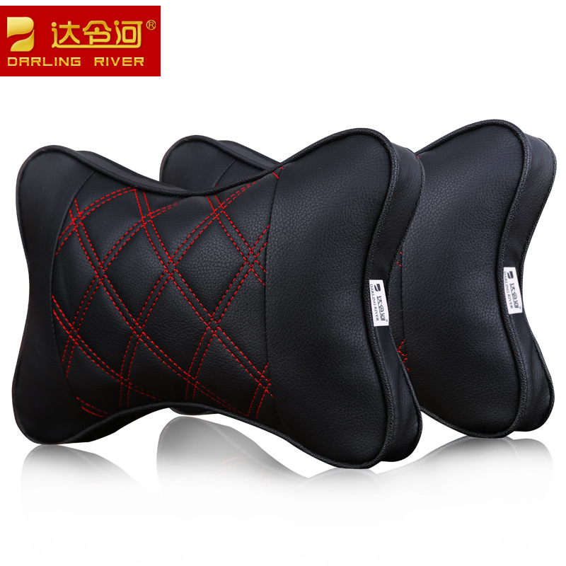 Memory Foam Car Seat Headrest Neck Pillow Leather Neck Pillow Four Seasons Universal Linen Car Pillow Cushion