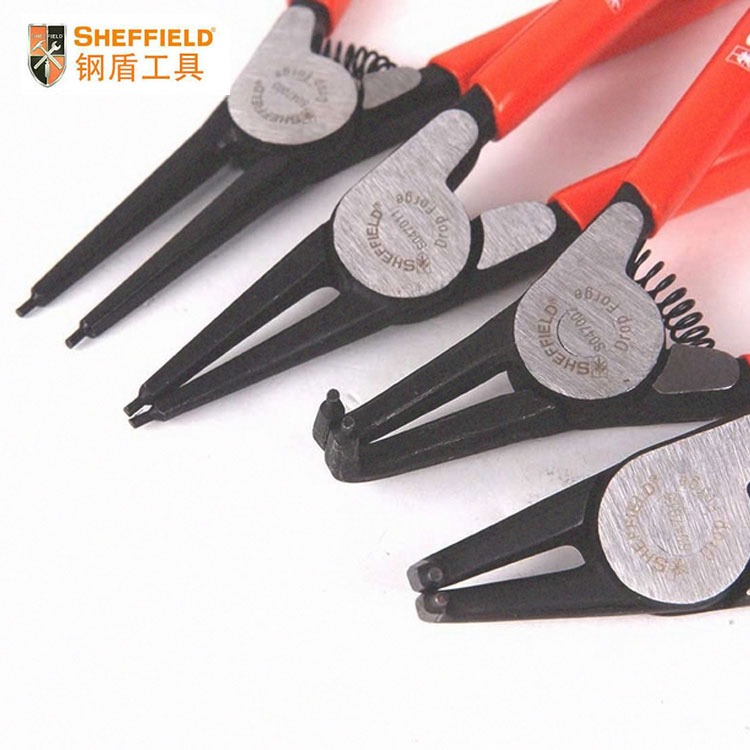 Steel shield (SHEFFIELD) Detype snap spring pliers shaft with straight mouth bending mouth snap spring pliers 7 