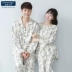 Bananagirl Hàn Quốc vài bộ đồ ngủ sản phẩm mới dành cho nữ mùa thu dài tay dài tay hai mảnh bộ đồ nam dịch vụ tại nhà - Bộ Pajama