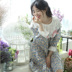 Áo dài phiên bản Hàn Quốc của váy ngủ nữ mùa hè đưa đón bằng vải cotton bảy điểm tay áo cô gái dễ thương váy ren dịch vụ nhà tươi váy đầm mùa đông Đêm đầm