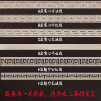 Dongyang wood carving solid wood line carving Chinese decorative wall line ceiling side strip waist line kick Great Wall back engraving Hollow