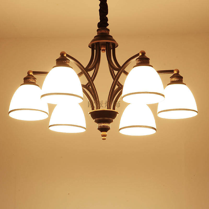 美式乡村吊灯 欧式LED客厅灯现代简欧卧室餐厅灯北欧复古铁艺灯具