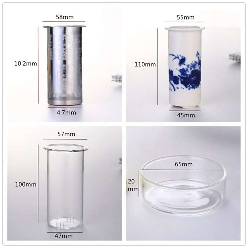 Heat resistant glass tea set accessories Flower teapot teapot teapot lid liner glass drain stainless steel ceramic double ear cup