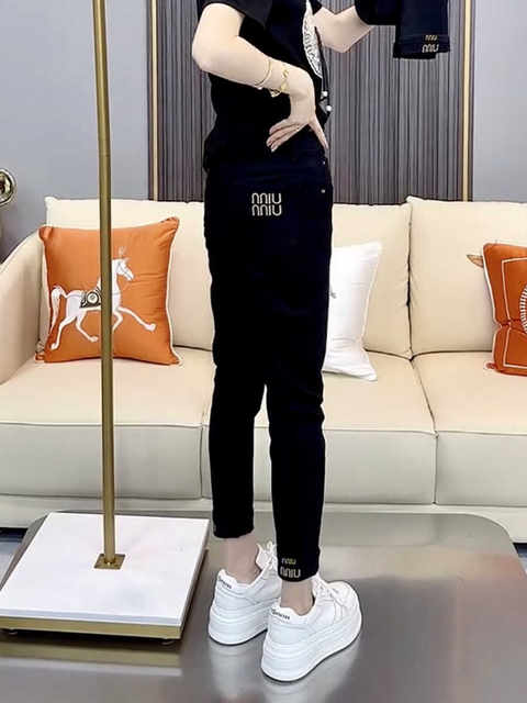 Plus Size Women's Retro High-Waisted Skinny Jeans, New Autumn Style, Plus Size Stretchy Tight Pencil Cropped Pants