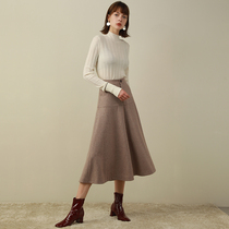 Sica Franconia wool umbrella skirt womens high waist long style winter New Fashion casual a-shaped skirt