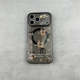 Black Embossed Cross Leather Phone Case for iPhone 17, 16, 15, 14 and 13