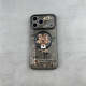 Black Embossed Cross Leather Phone Case for iPhone 17, 16, 15, 14 and 13