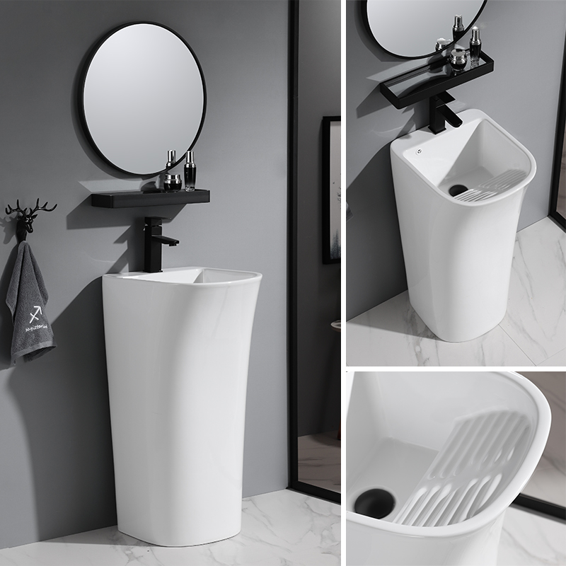 Column Type Washbasin Home Dressing Room Washbasin Integrated Laundry Basin Laundry Table Basin Floor column basin