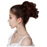 Парик, хвостик, невидимая реалистичная волнистая короткая заколка-крабик для невесты с косичкой