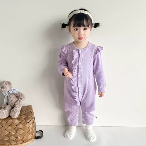 Осенний наряд маленькой принцессы для девочек, свитер для новорожденных, комбинезон, детское боди для выхода на улицу