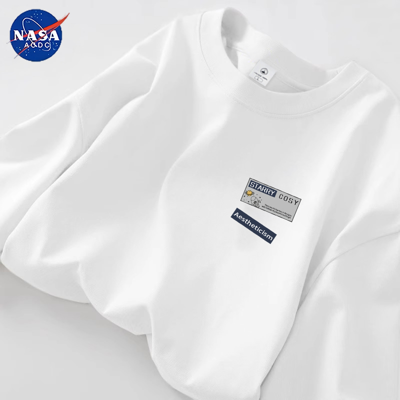 Nasa Co-Branded Pure Cotton Long-Sleeved T-Shirt for Men, Spring and Autumn 2025 New Style, Winter Youth Trendy Brand Inner Layer Base Shirt t