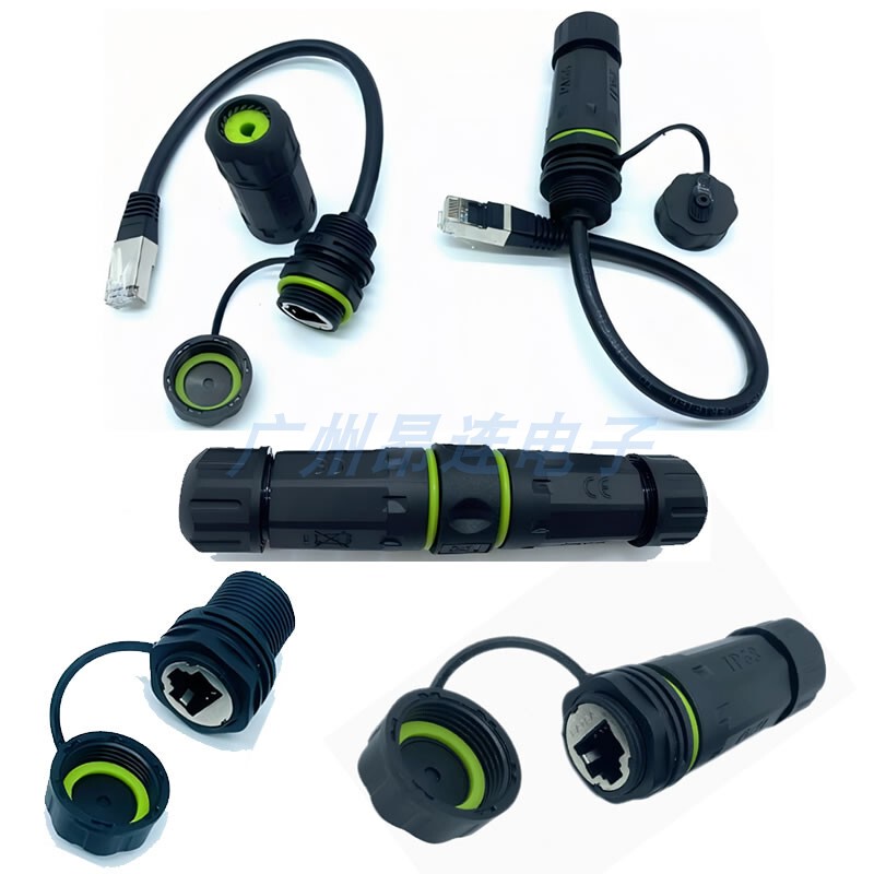 Rj45Cat6A Industrial Network Connector Waterproof M20 Shielded 10g Ethernet Communication Telecommunications Network Cable Socket