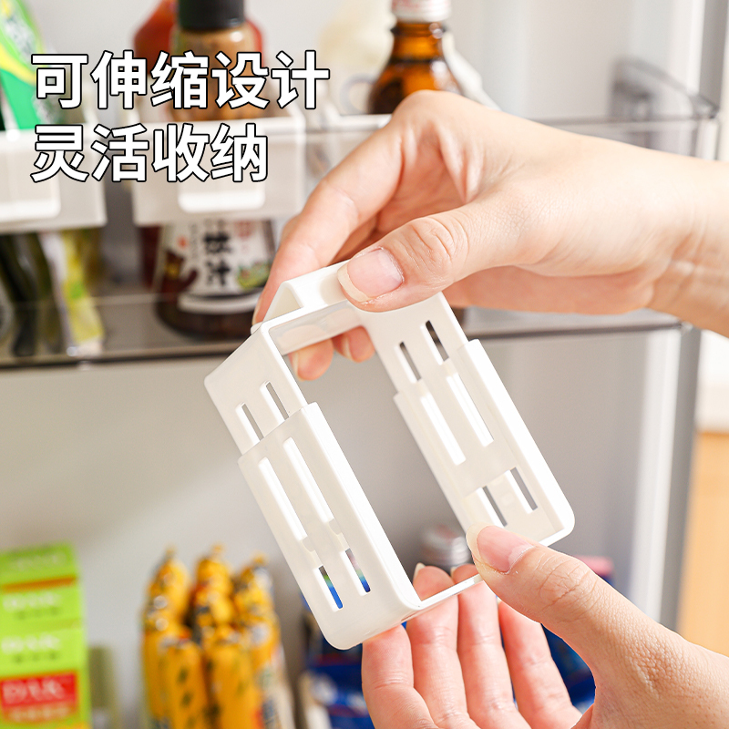 Refrigerator Side Door Retractable Storage Box, Freely Adjustable Large Opening Partition Organizer, Movable Compartment Spice Box Refrigerator Side Door Retractable Storage Box, Freely Adjustable Large Opening Partition Organizer, Movable Compartment Spice Box