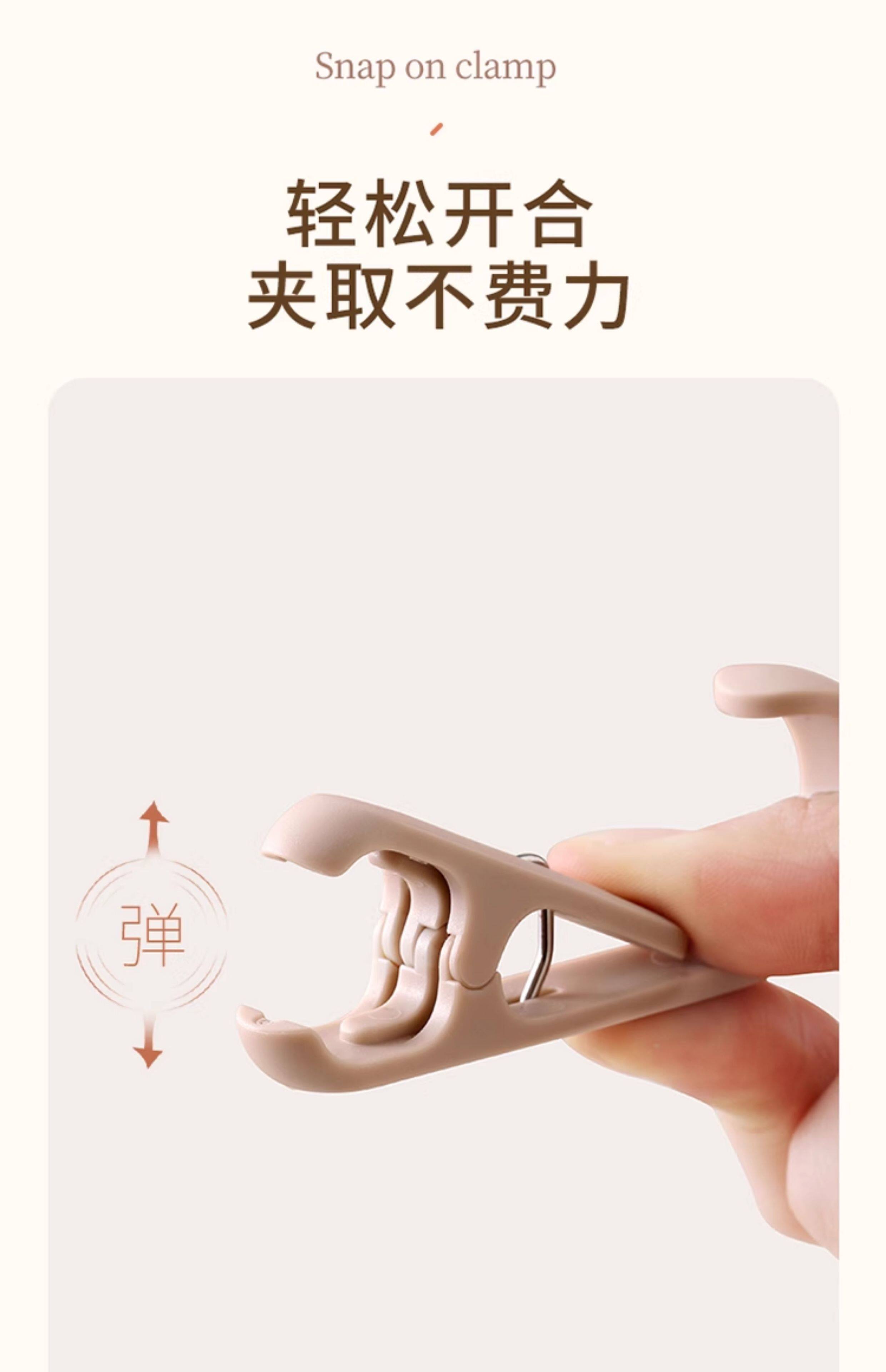 【中国直邮】 优勤 【两头双用】长尾夹子挂钩(白色10个)灵活多功能厨房浴室收纳生活用品照片衣帽夹毛巾挂钩l