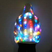 Cross-border Led luminous jacket nightclub bar music festival cool equipment colorful flash hooded windbreaker Christmas