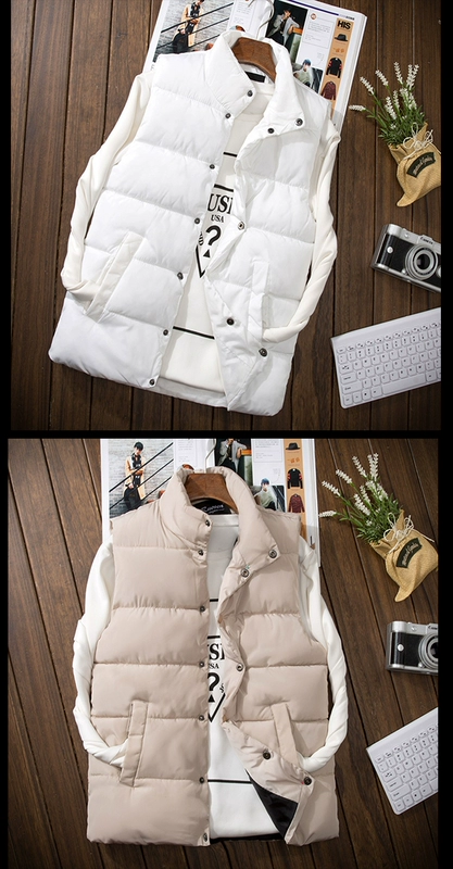 Áo vest nam cotton dày ấm áp mùa thu và mùa đông thủy triều Hàn Quốc của cổ áo mỏng vest nam vest vest khoác vest nam