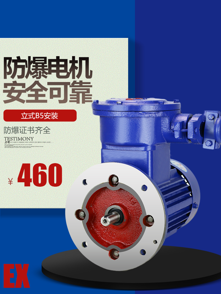 New Dali YBX3 vertical explosion-proof motor gas explosion-proof BT4 three-phase 380 copper core motor Mine coal safety B5