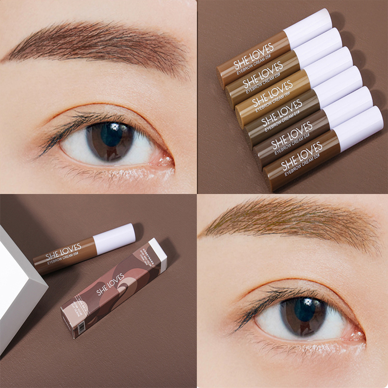 Net red explosion style eyebrow dyeing cream six-color waterproof not easy to smudge fade color makeup female dyed eyebrow makeup non-brow pencil eyebrow powder