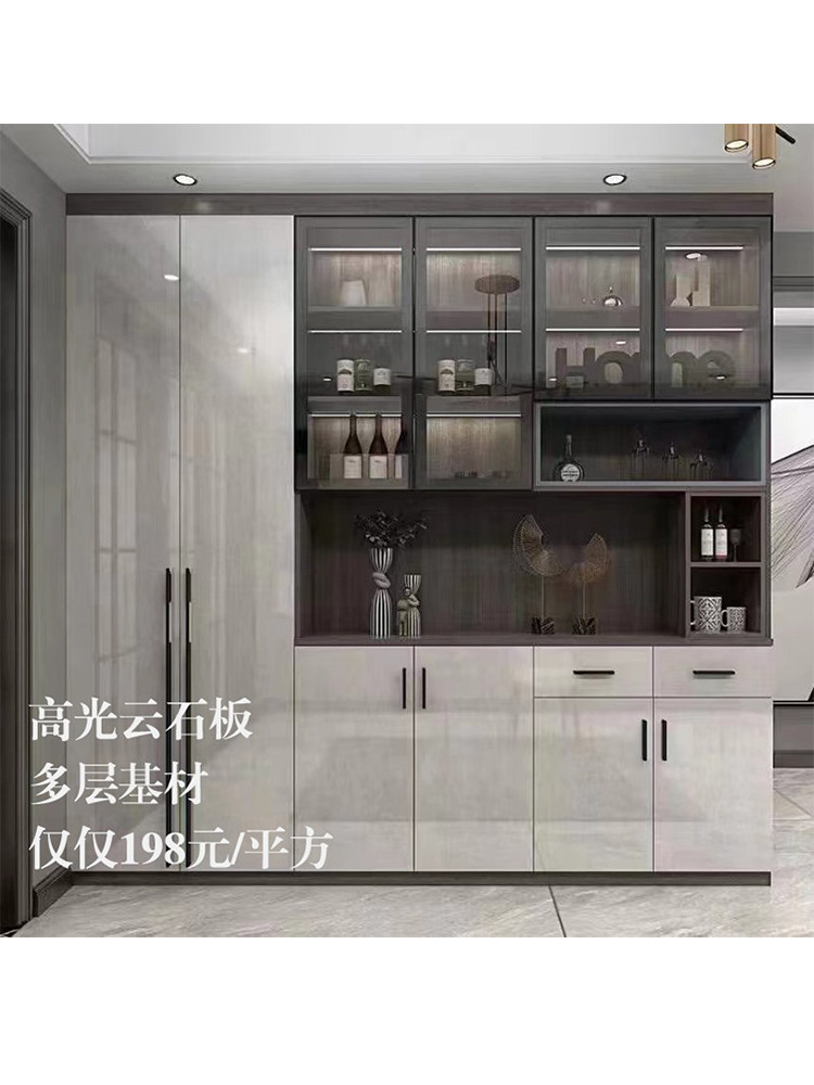 2026年，环保高光云石板衣柜门定制：如何打造轻奢烤瓷橱柜全屋定做？