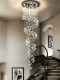 Jingmeng Light Luxury Duplex Living Room Chandelier Crystal Flower Villa Open Space Spiral Staircase Long Chandelier Led Lighting
