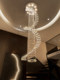 2026 New Model Spiral Staircase Chandelier Loft Duplex Modern Minimalist Open Space Light Luxury Atmospheric Crystal Long Chandelier
