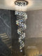 Jingmeng Light Luxury Duplex Living Room Chandelier Crystal Flower Villa Open Space Spiral Staircase Long Chandelier Led Lighting