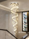 Crystal Chandelier for Duplex House, Villa, Open Living Room, Modern Light Luxury Crystal Spiral Staircase Long Chandelier