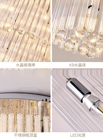 Chandelier for Duplex Lobby, Villa Living Room, Crystal Chandelier, Loft Duplex, Rural Self-Built House, Staircase Light