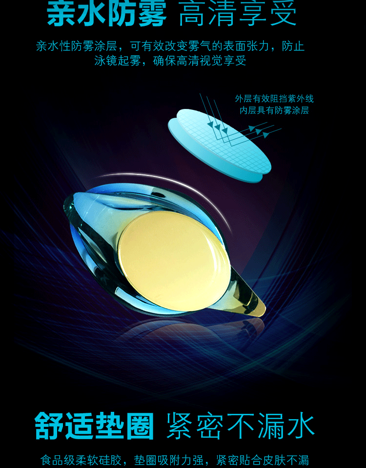 Anh chống nước chống sương mù lớp phủ chuyên nghiệp cạnh tranh kính bơi tốc độ HD nam và nữ kính bơi cận thị đích thực kính bơi cận thị
