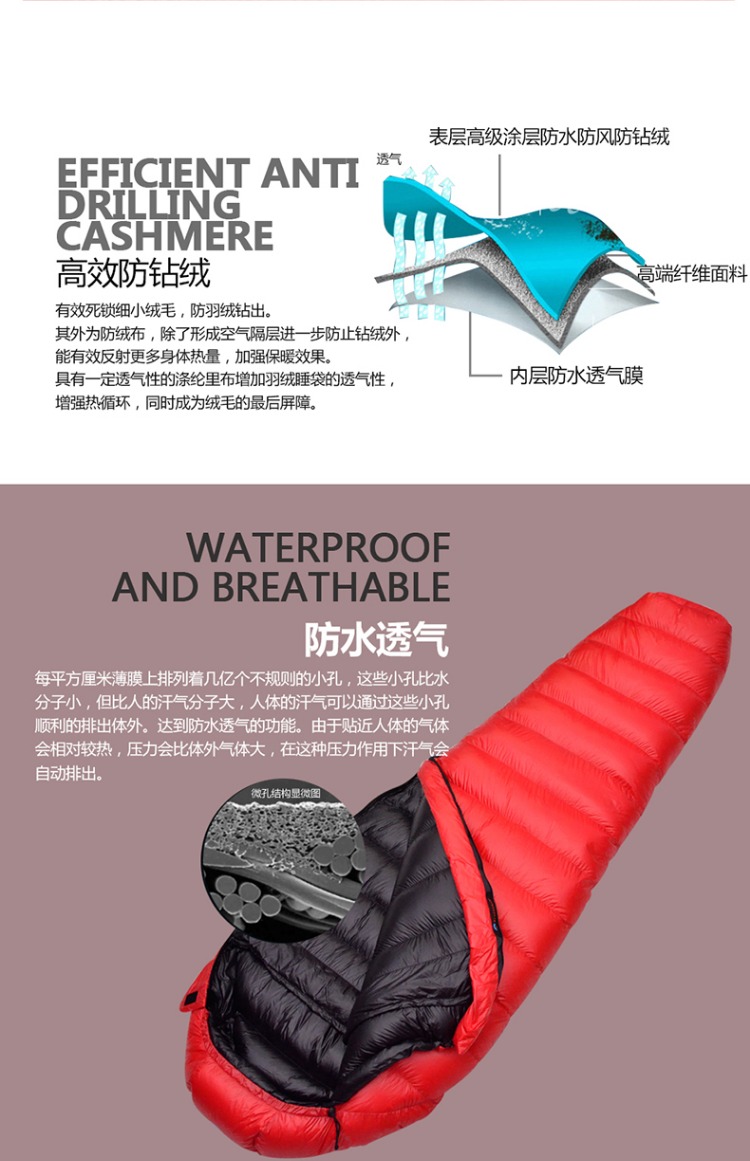 BLACKCRAG / Black Rock Authentic Light Fog QWD Outdoor Ultra Light Down Túi ngủ 90% Vịt trắng xuống - Túi ngủ túi ngủ cắm trại
