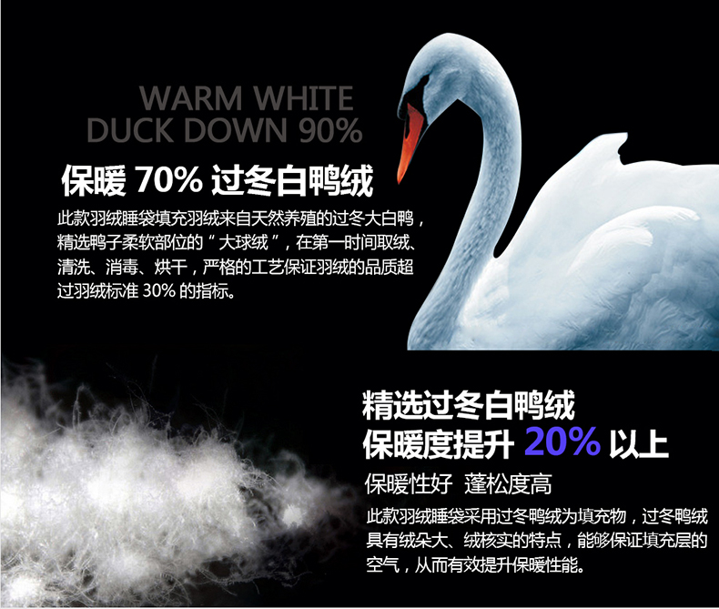 BlackCrag / Black Rock Gale Series Du lịch ngoài trời Túi ngủ 70% Vịt trắng xuống - Túi ngủ túi ngủ naturehike u150