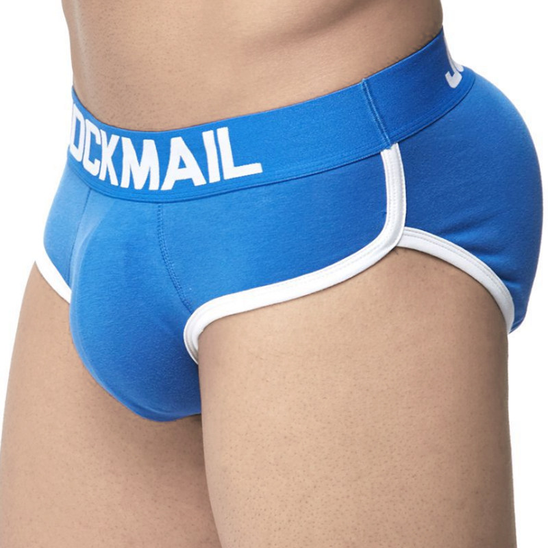 Men's underwear cup cup cup cup cup hips invisible cushion cushion removable cotton pure colored mid-waist youth pants