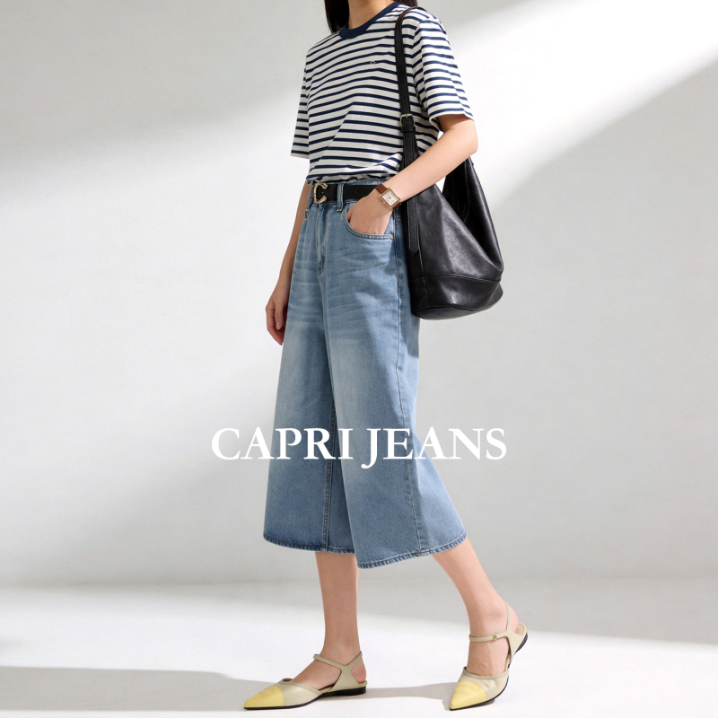 Women's Cropped Denim Shorts, Summer Thin Straight-Leg Loose Fit, Slimming High-Waisted Versatile Mid-Length Shorts, Super Stylish 2026 Women's Cropped Denim Shorts, Summer Thin Straight-Leg Loose Fit, Slimming High-Waisted Versatile Mid-Length Shorts, Super Stylish 2026