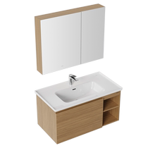 Jomoo Bathroom Modern Simple Log Style Bathroom Cabinet Combination Ceramic Integrated Basin Washstand Washbasin Mirror Cabinet